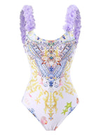 One Piece Printed Skirt Conservative Swimwear Two Piece Women Swimsuit Bella Mia