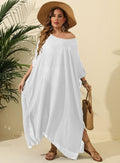 Women Clothes Solid Color Loose Blouse Beach Vacation Split Mop Dress Bella Mia