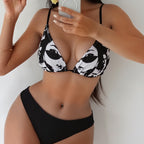 Bikini Printed Triangle Cup Lace up Sexy Bikini Split Swimsuit Swimwear Bella Mia