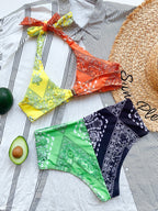 Bikini Double Bikini Print Stitching Swimsuit Swimsuit Strap Knotted Swimsuit Women Bikini Bella Mia