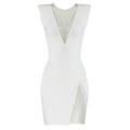 Summer Net Drill Sexy Sleeveless Bandage One Piece Dress Elegant Women Clothing Bella Mia