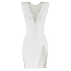Summer Net Drill Sexy Sleeveless Bandage One Piece Dress Elegant Women Clothing Bella Mia