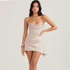 Women Clothing Women Tube Top Backless Short Dress Sexy Decoration Floral French Dress Women Dress Bella Mia