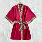 Ice Silk Nightdress Four Seasons Simplicity Homewear Sexy Mid Length to Long Cardigan Nightgown Bathrobe Women Chinese Nightgown Bella Mia