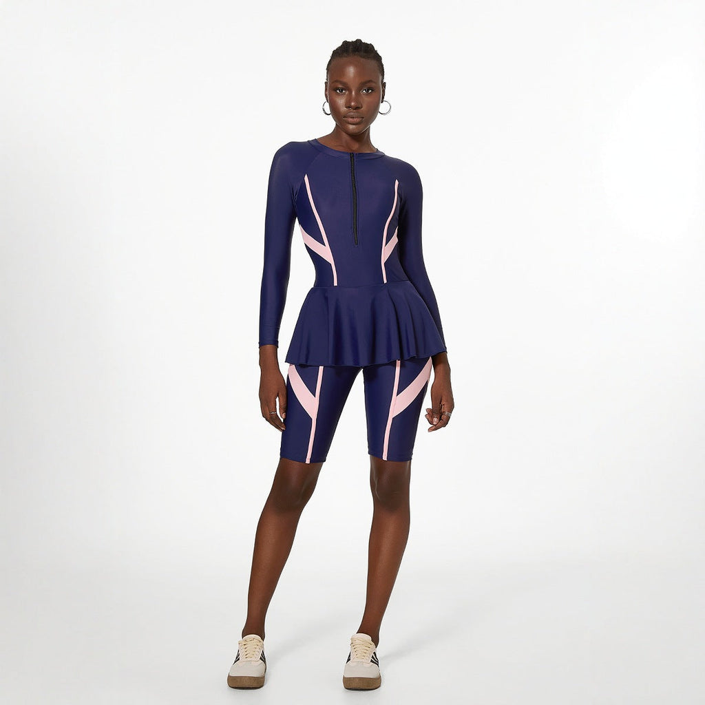 Swimsuit for Women Siamese Conservative Swimwear Long Sleeve Sun Protection Spring Museum Special Popular Swimsuit Bella Mia