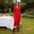 Fashionable Lady Base Knitted Dress Women Autumn Slim Fit Slimming Hip Knitwear Maxi Dress Bella Mia