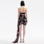 Spring Summer Printing Three Dimensional Embroidered Tube Top Dress Mesh Design Bella Mia