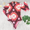 Printed Long Sleeve Zipper Surfing One Piece Swimsuit Bella Mia