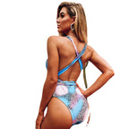 Bikini One-Piece Swimsuit Sexy V-neck Diamond Tied Swimsuit Bella Mia