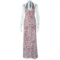 Women Clothing Comfortable Elegant Backless Abstract Printing Suspender Sleeveless U Neck Dress Bella Mia