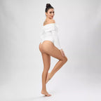 White Outerwear Jumpsuit Women Design Single Shoulder Top Women Autumn Bella Mia