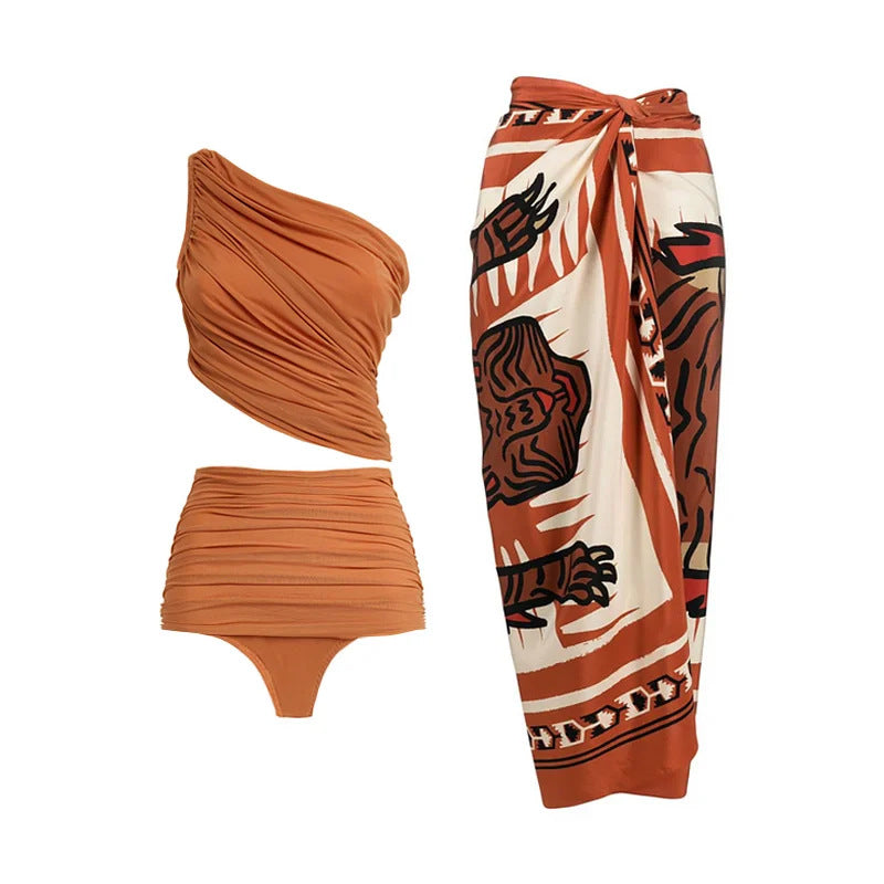 Shoulder High Waist Bikini Vacation Beach Swimsuit Swimsuit Women Bella Mia