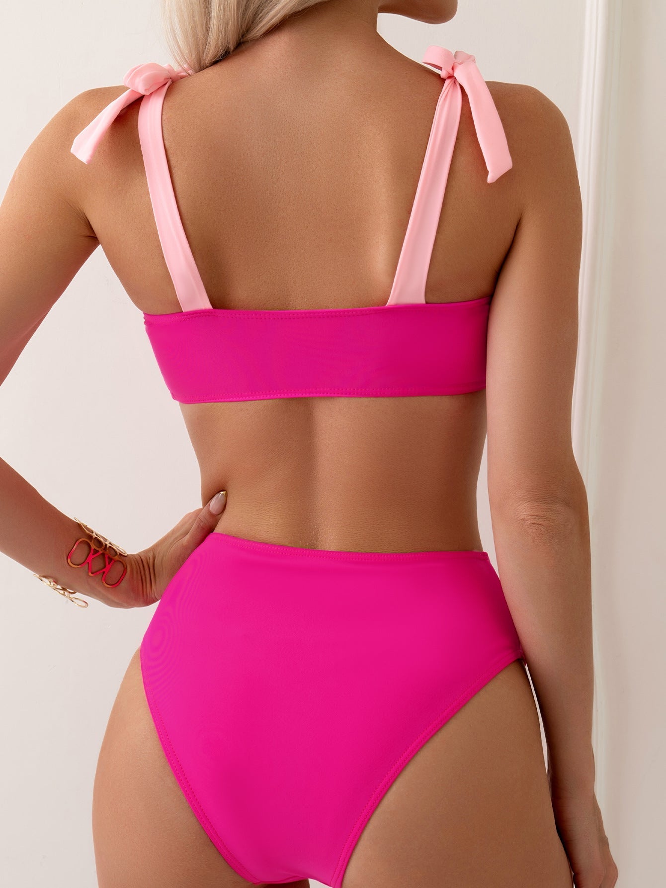 Swimsuit Women Strap Color Matching Bikini High Waist Swimwear Swimsuit Bella Mia