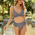 Spring Printing Split Swimsuit Sexy Backless Ruffled Triangle Beach Bikini Swimsuit Bella Mia