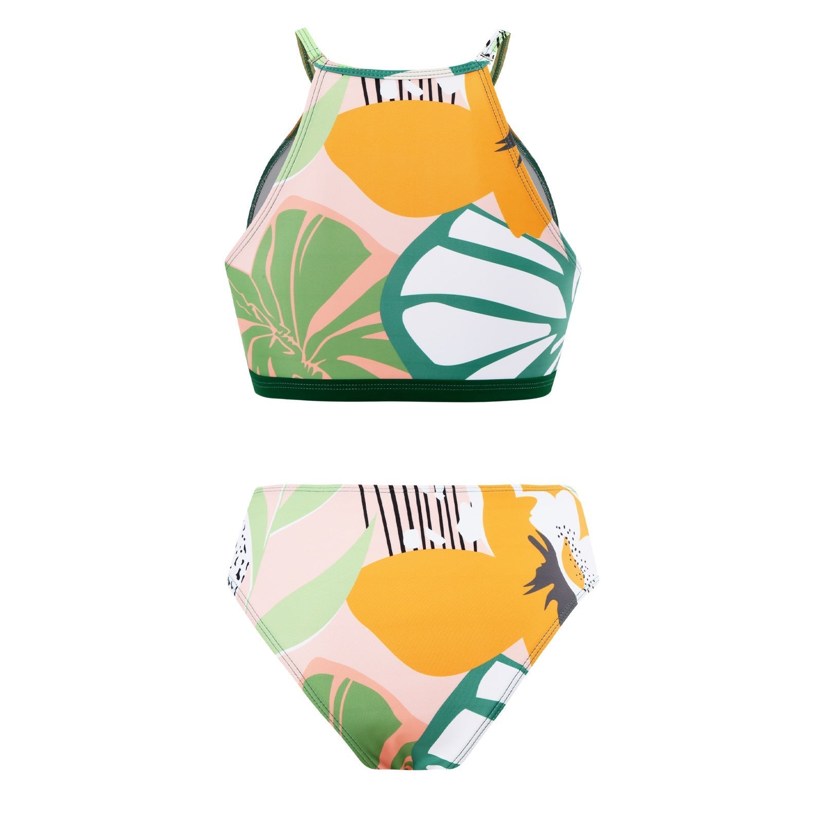 Retro One Piece Swimsuit Women's Conservative Cover Belly Thin Skirt Spring Tassel Beach Skirt Set Bella Mia