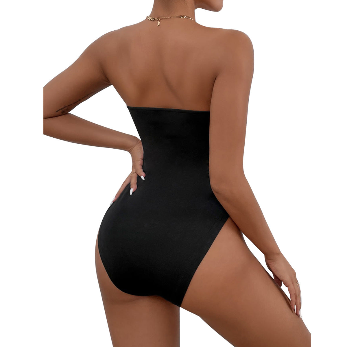 Women Patchwork Bodysuit Three-Dimensional Slim Fit Bodysuit Basic Strapless Tube Top Bodysuit Women Bella Mia
