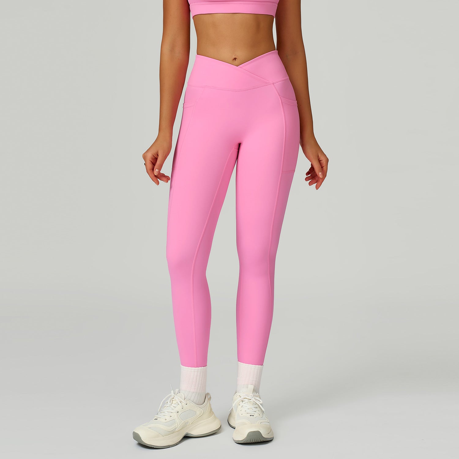 Nude Feel High Waist Yoga Pants Cross Waist Fitness Yoga Pants Women Outdoor Sports Running Tights Bella Mia