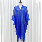 Beach Solid Color Sun Proof Tassel Knitting Beach Cover Up Sweater Shawl Cardigan Bella Mia