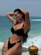 Solid Color Hard Bag Bikini Split Swimsuit Bella Mia