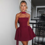 Women Clothing Winter Sexy Back Zipper Tube Top Short Type Dress Bella Mia