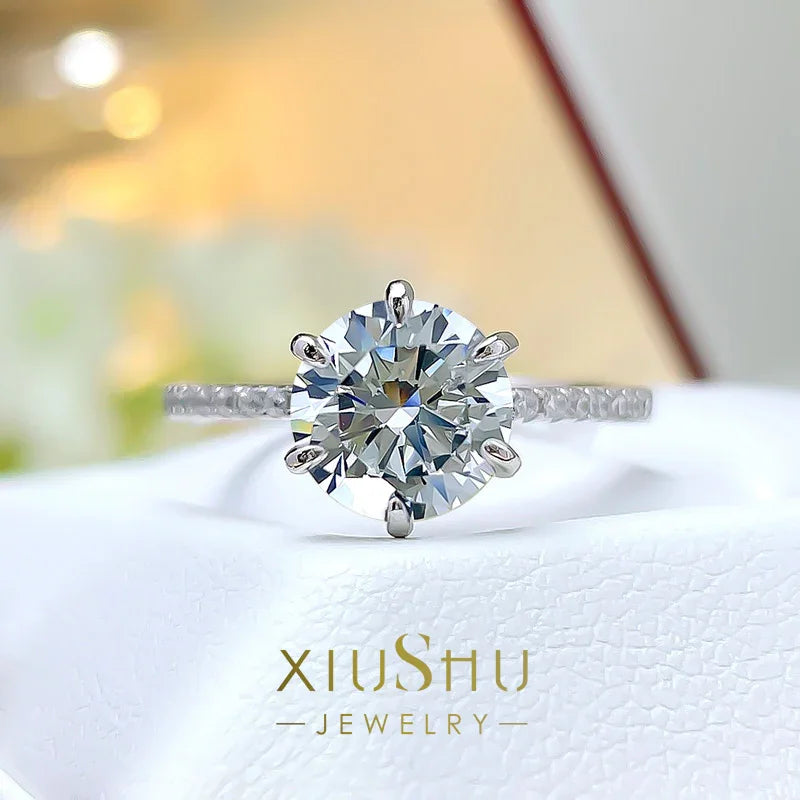 Flash Super Realistic Carat 925 Silver Couple Diamond Ring