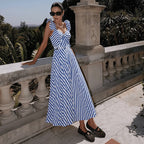 Striped Printed One Piece Swimsuit Women Vacation Beach Skirt Sets Bella Mia