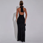 Sexy Women Wear Autumn Sexy Sleeveless Halter Backless Slim Fit Slit Dress Bella Mia