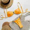 Swimwear Solid Color Bikini Sexy Lace up Bikini Lady Simple Split Swimsuit Bella Mia