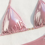 Split Swimsuit Women Sexy Backless Ornament Lace up Bikini Triangle Bag Bikini Bella Mia