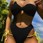 Bikini Double One Piece Swimsuit Halter Bikini Swimsuit Women One Shoulder Swimsuit Solid Color Bikini Bella Mia