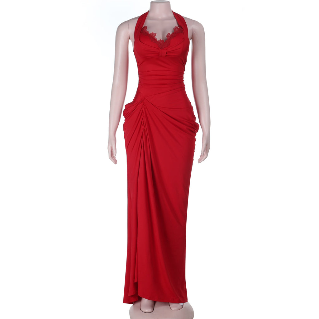 Sexy Suspenders Halter Split Sexy Backless Women Dress Bella Mia