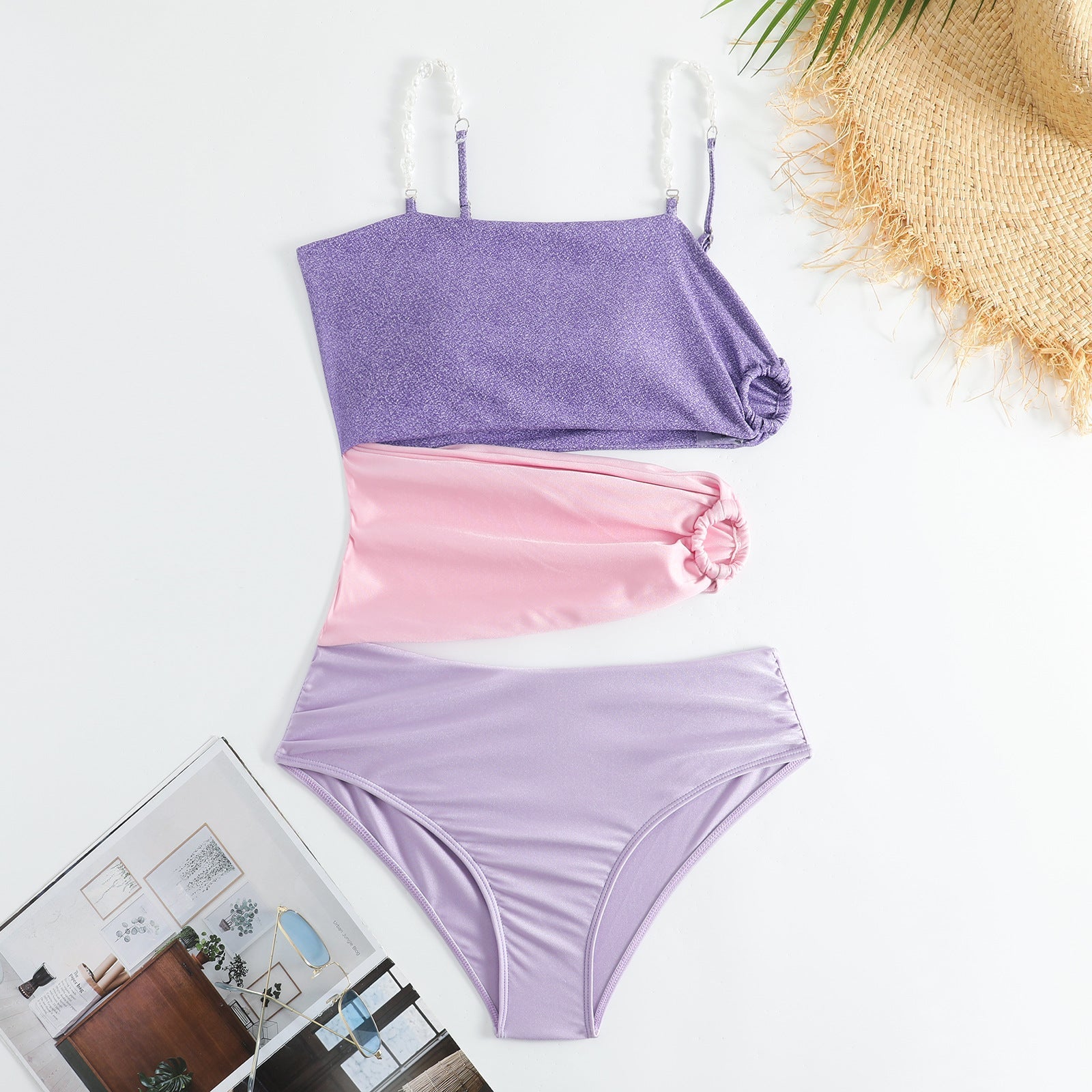 One Piece Swimsuit Color Matching Vacation Sexy Swimsuit Bella Mia