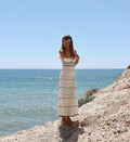 Spring Summer Sexy Knitted Hollow Out Cutout Out Long Strap Dress Bella Mia