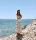 Spring Summer Sexy Knitted Hollow Out Cutout Out Long Strap Dress Bella Mia