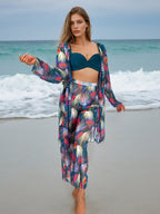 Four Piece Set Women Swimsuit Long Sleeve Blouse Sun Protective Pants Bikini Bella Mia