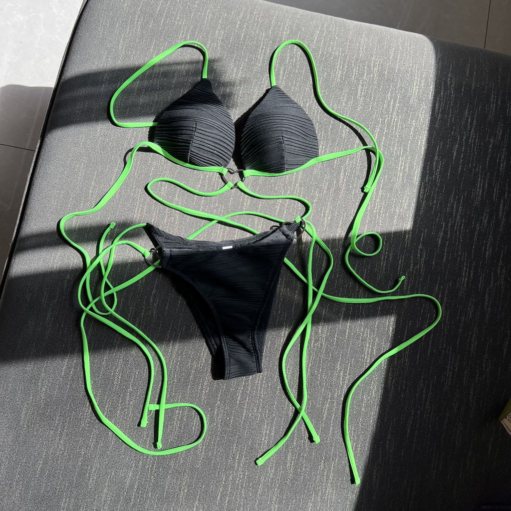 Sexy Love Drawstring Strap Hard Cup Bikini Swimsuit Bella Mia