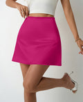 Spring Summer Satin Skirt Women A line Pleated Skirt High Waist Short Skirt Bella Mia