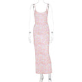 Spring Autumn Slim Fit Sexy Backless Sleeveless Printed Younger Women Clothing Cami Dress Bella Mia