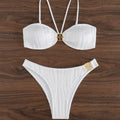 Bikini Metal Buckle Swimwear Women Word Buckle Split Swimsuit with Chest Pad Bella Mia