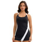 Split Two Piece Sets Swimsuit Skirt Boxer Color Matching Tight Conservative Swimwear Bella Mia