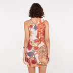 Spring Summer Halter Mesh Printing Dress Elastic Casual Holiday Dress Bella Mia