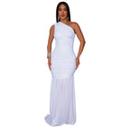 Women Wear Shoulder Sexy See through Solid Color Dress Bella Mia