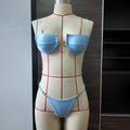 Bikini Solid Color Nylon Split Swimsuit Women Hard Cup Strap Sexy Bikini