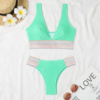 Swimsuit Split Board Solid Color Ribbon Sexy Bikini Swimsuit Bella Mia