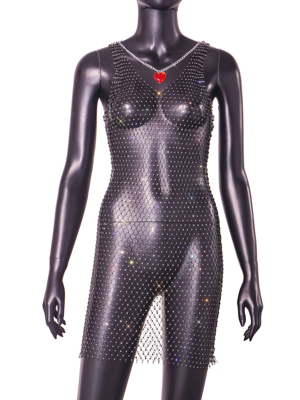Fishnet Diamond Sexy Cutout Handmade Sewing Women Dress Bella Mia