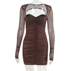 Autumn Sexy Dress Fashionable Elegant Slim Fit Pleated Hip Dress Women Bella Mia