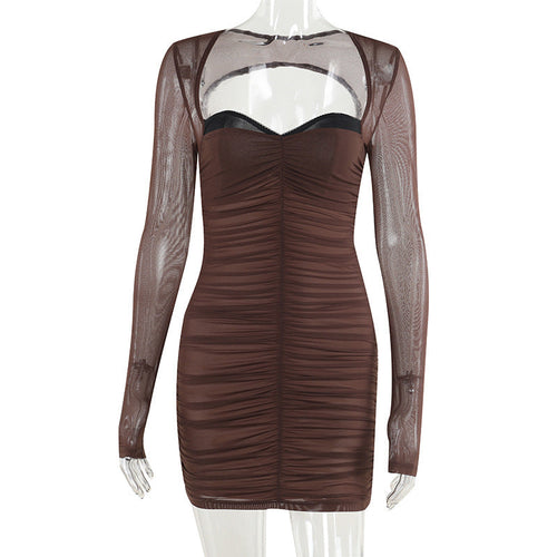 Autumn Sexy Dress Fashionable Elegant Slim Fit Pleated Hip Dress Women Bella Mia