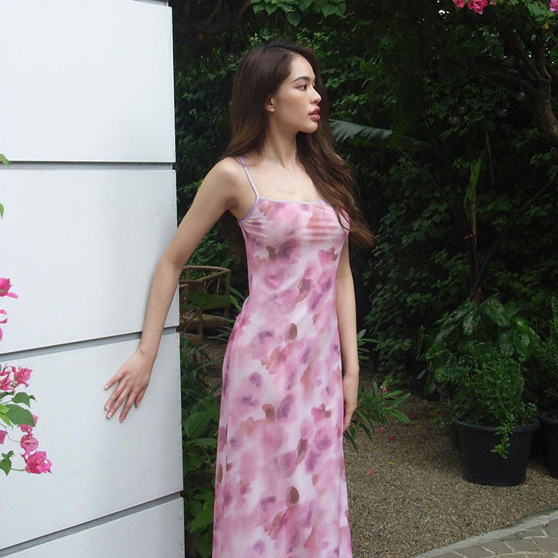 Sexy Spaghetti Strap Floral Print Slim Fit Dress Summer Hip Women Bella Mia