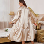 Pajamas Two Piece Sexy Home Wear Set Casual Ice Silk Sling Two Piece Nightgown Bella Mia