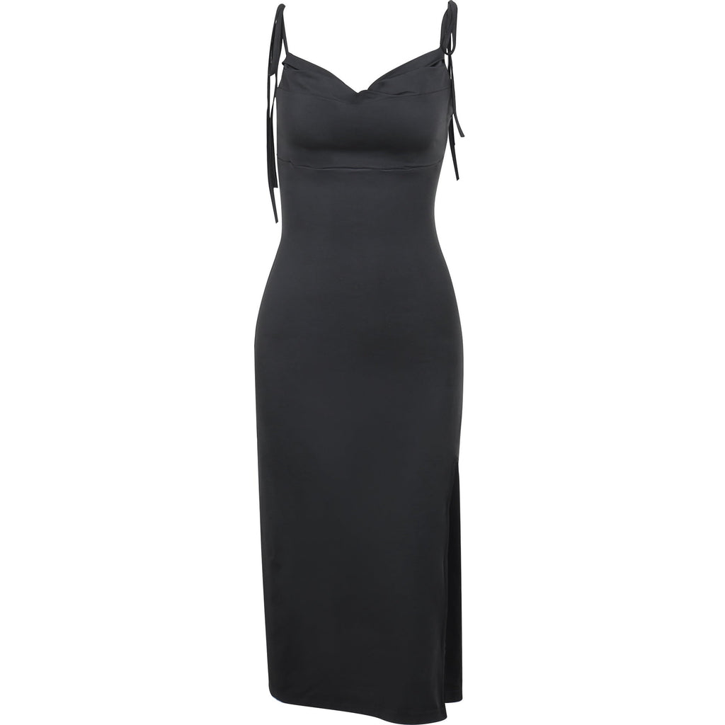 Sling Pockets Collar Sexy Split Vacation Elegant Dress Summer Women Clothing Bella Mia